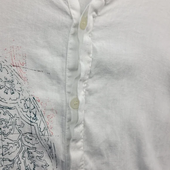 Murano Baird Mcnutt Mens Linen Shirt Size XL Floral Long Sleeve Button Front - Picture 9 of 12